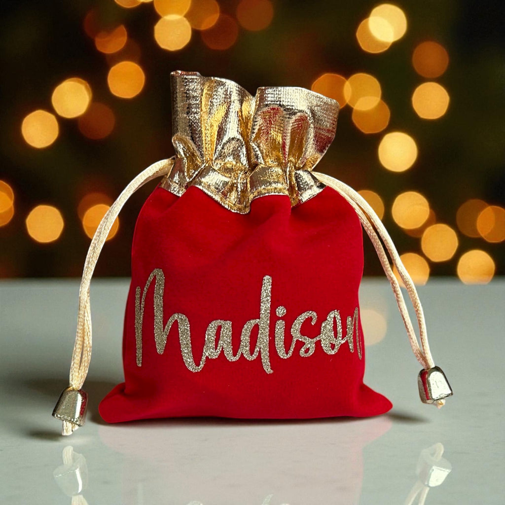 🎁 Personalised Christmas Mini Pouch with Cadbury Chocolate Coins