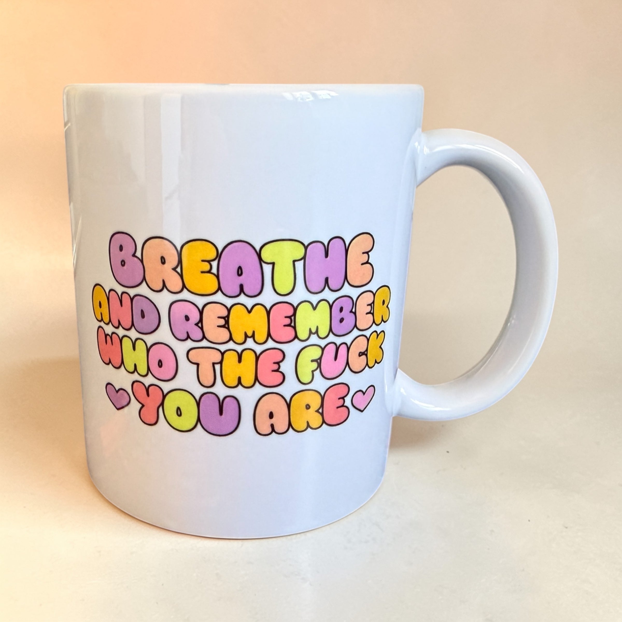 Breathe & Remember Who You Are Mug & Keyring Set | Funny Motivational Gift