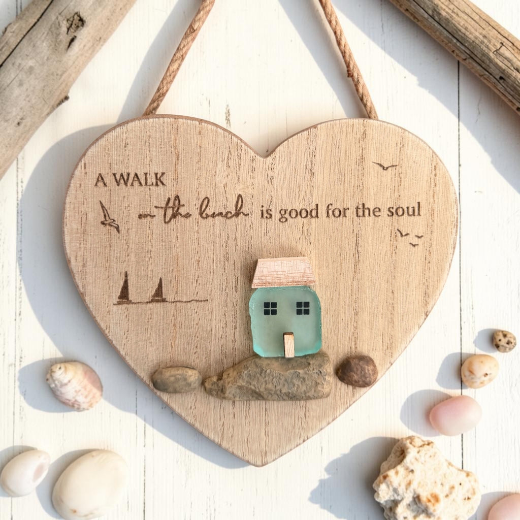 Heart Shaped Seaside Theme Hanging Plaques - 3 Designs