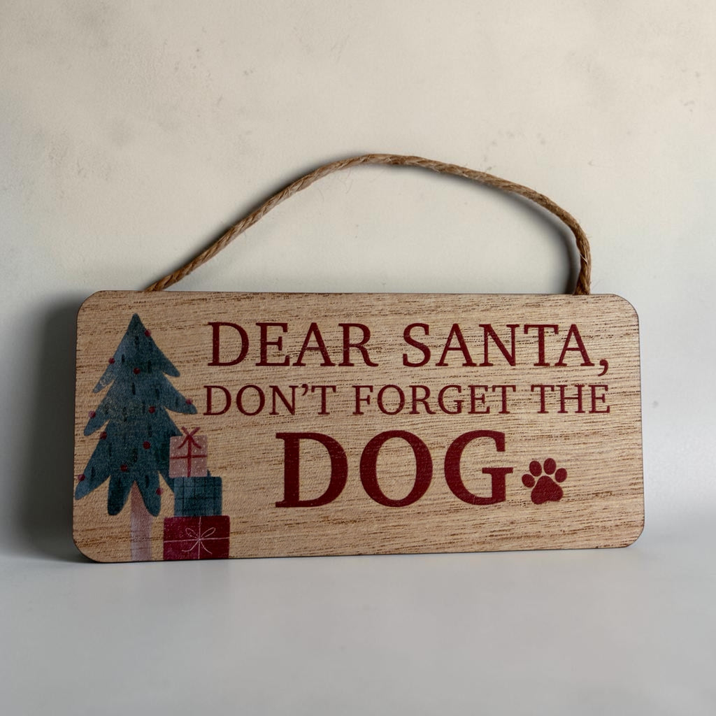 Don't Forget The Cat / Dog - Christmas Wooden Hanging Decorations