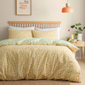 Duvet Cover Set Retro Daisy Floral in Yellow