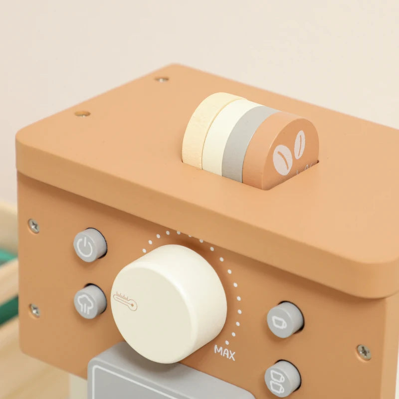 Kids Wooden Coffee Machine Toy, Ages 3+