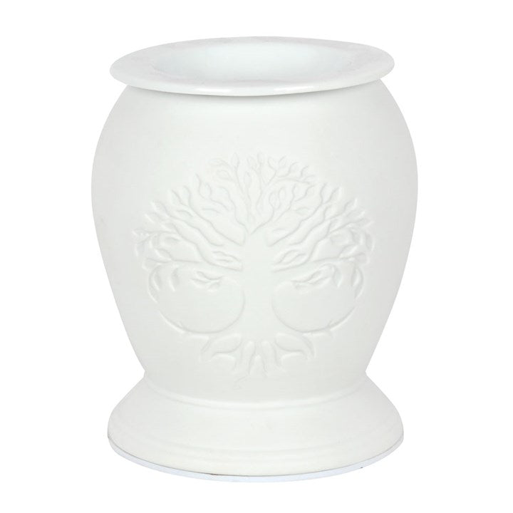 Tree of Life White Ceramic Electric Oil Burner and Wax Warmer