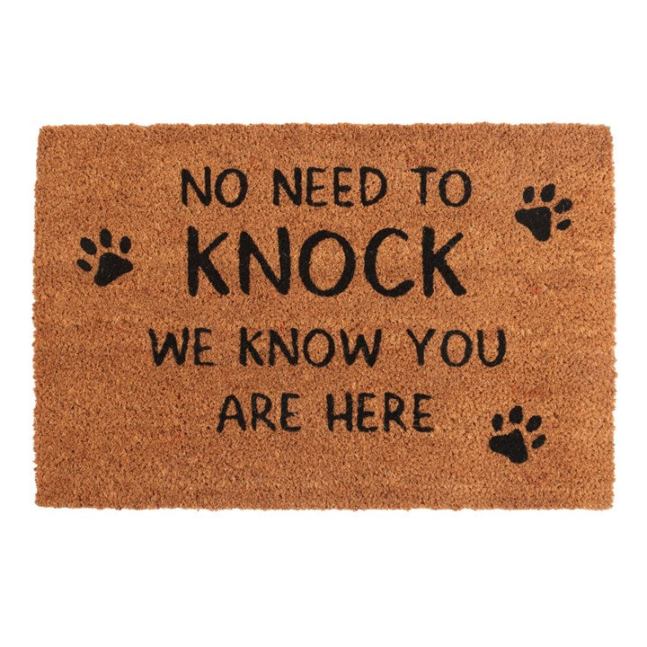 Natural No Need To Knock Dog Doormat