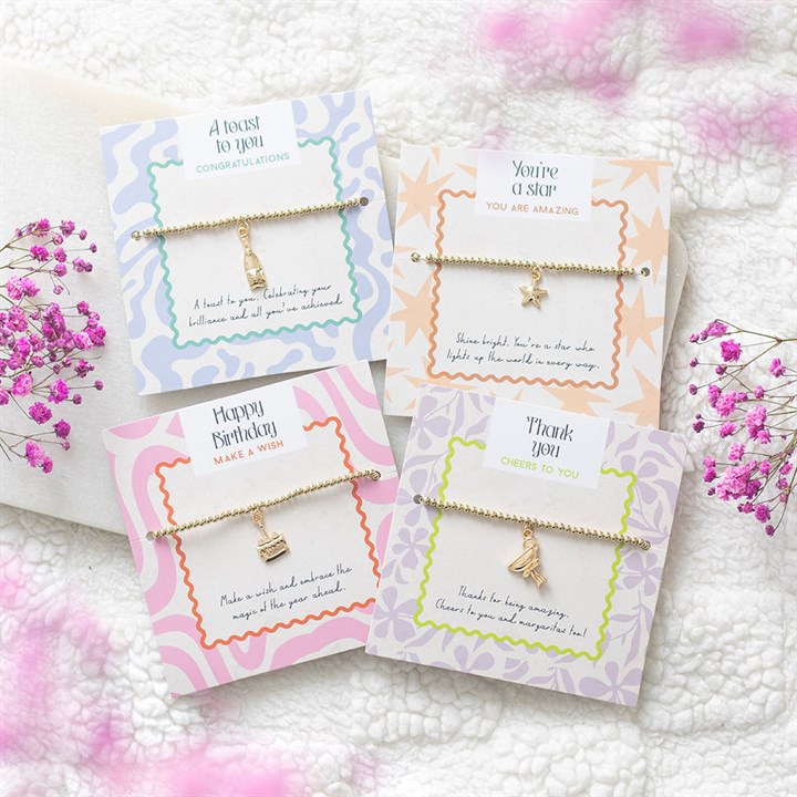 Celebration Cards and Bracelets - 4 To Choose From