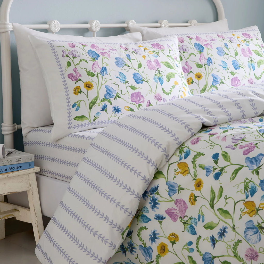 Duvet Cover Set Sweetpea Floral by Dreams & Drapes Design in Lilac