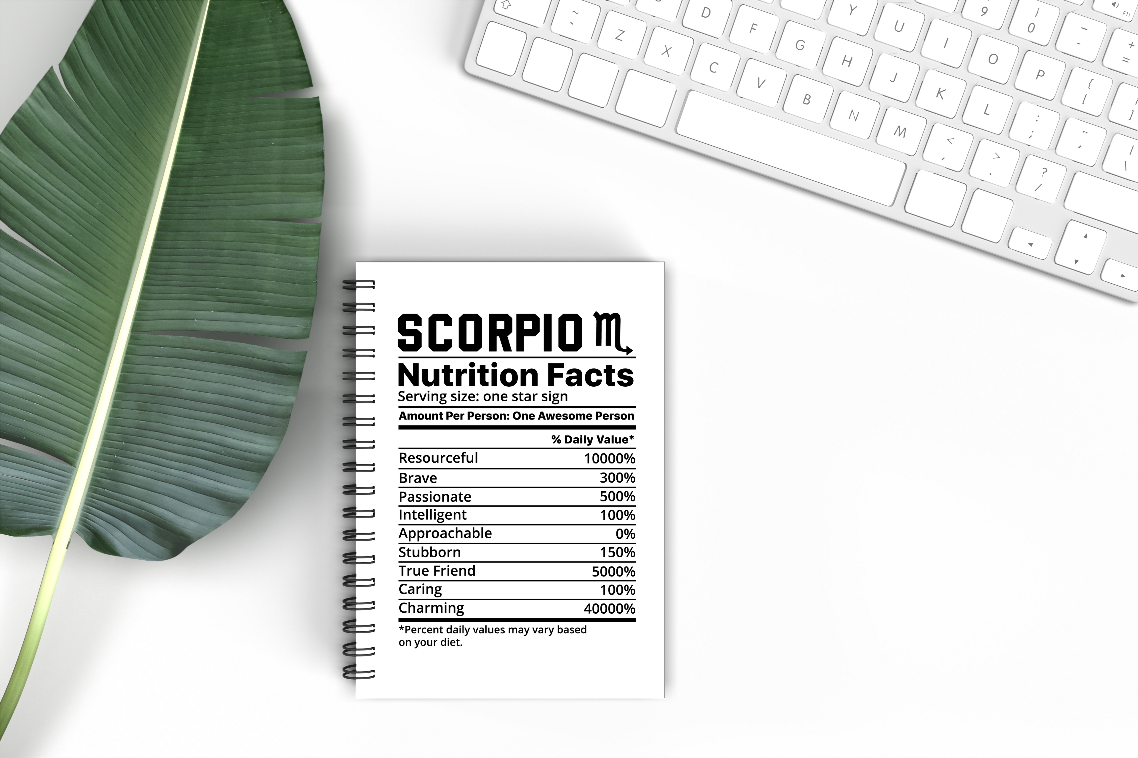 Zodiac Nutrition Facts Notebook