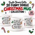 Funny Festive Doodle Mugs – 20 Hilarious Christmas Designs | Personalised 11oz Ceramic Mugs