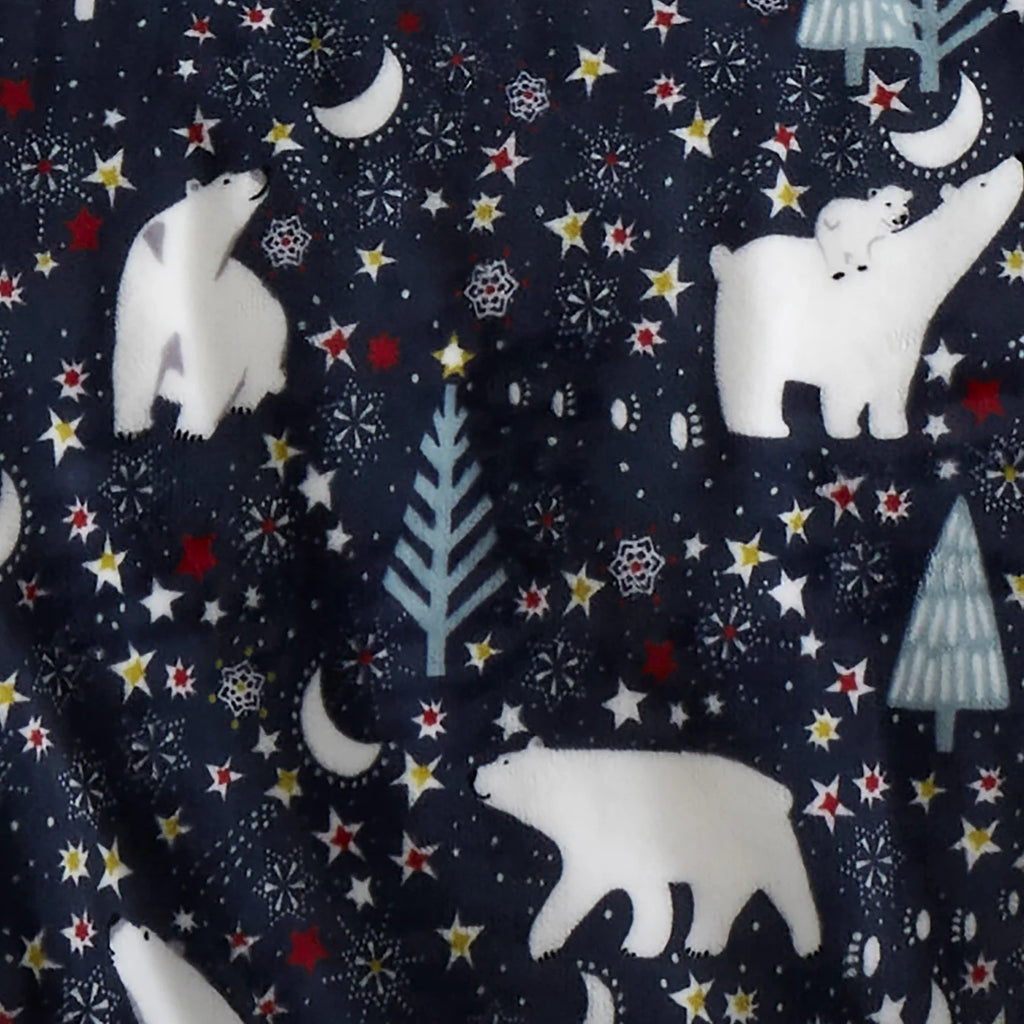 Fleece Starry Night Christmas Duvet Cover Set in Blue