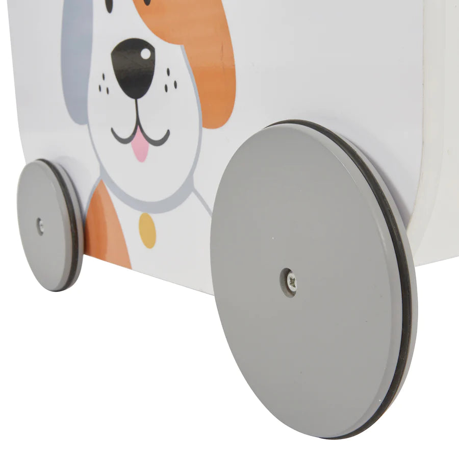 Toddler Wooden Push Along Walker - Cat and Dog