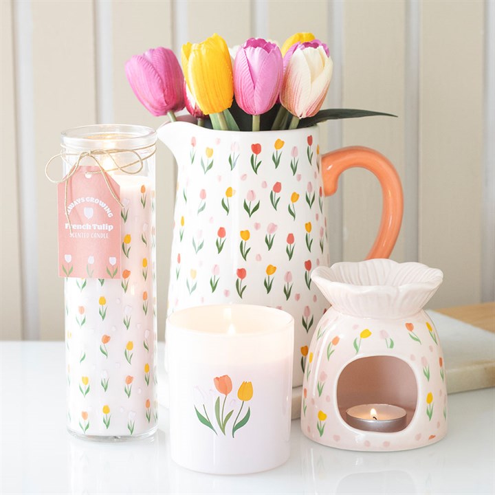 Tulip Print Ceramic Flower Jug