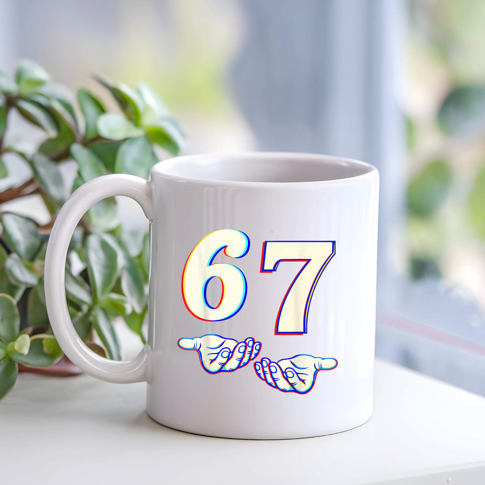 🖐️ 6-7 Meme Mug (Hand Gesture Edition)