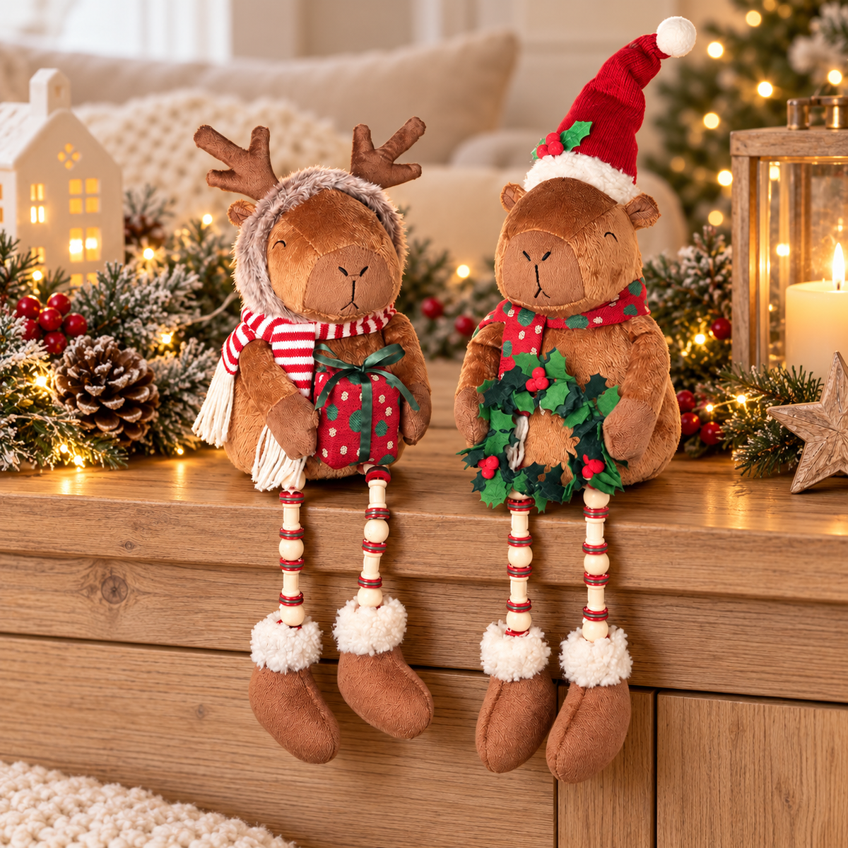 Large Christmas Capybara Shelf Sitters – Sold Individually
