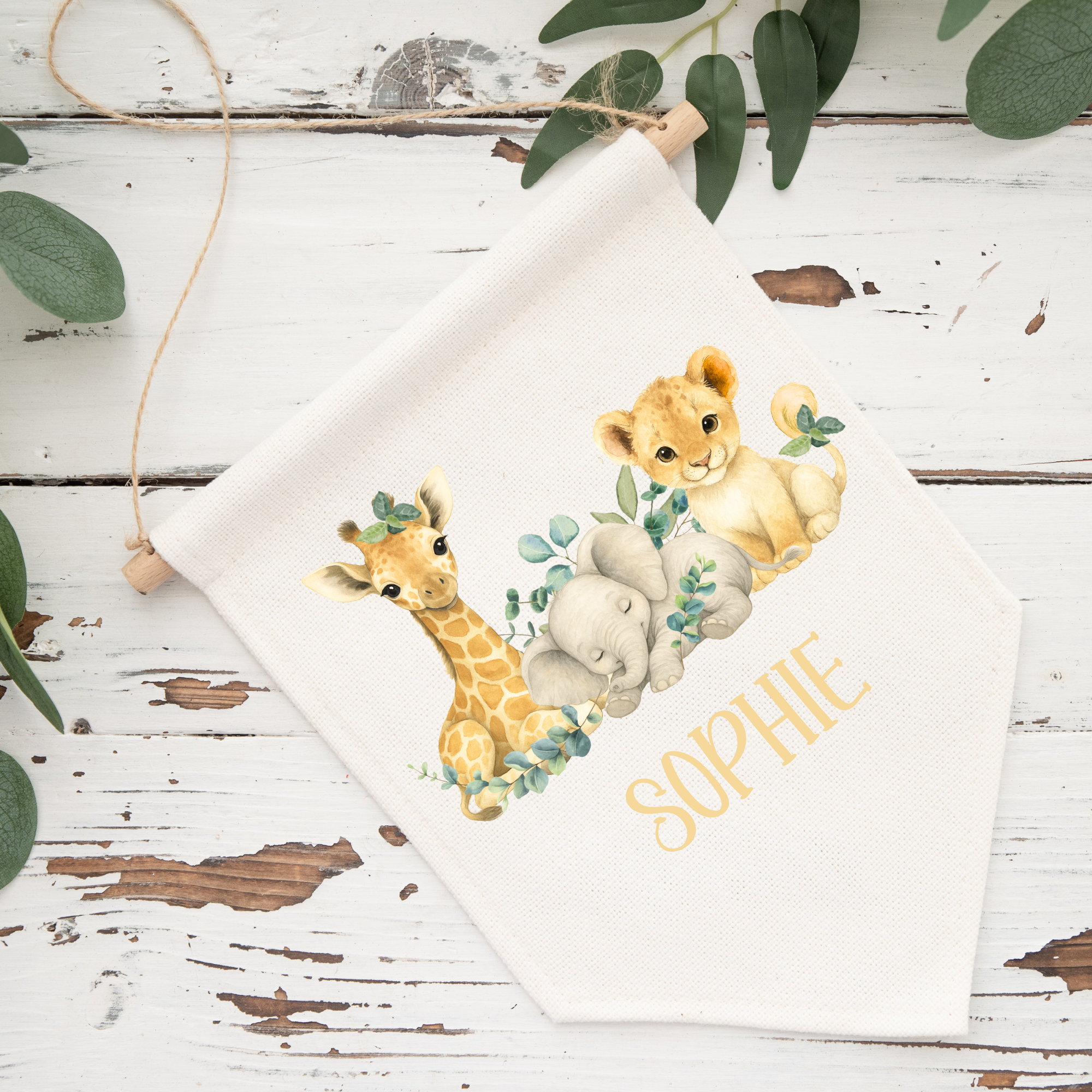 Personalised Baby Animals Pennants - 2 Designs