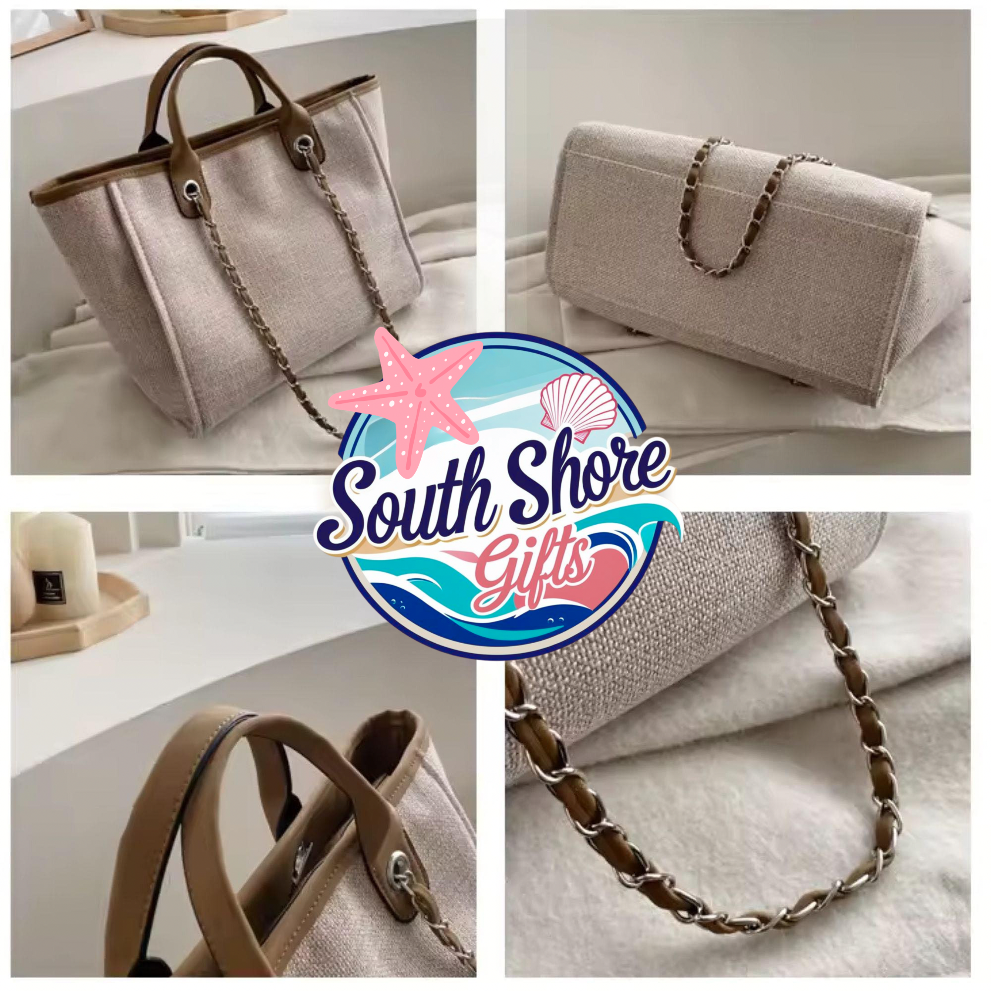 Beige Tote Bags / 2 Sizes