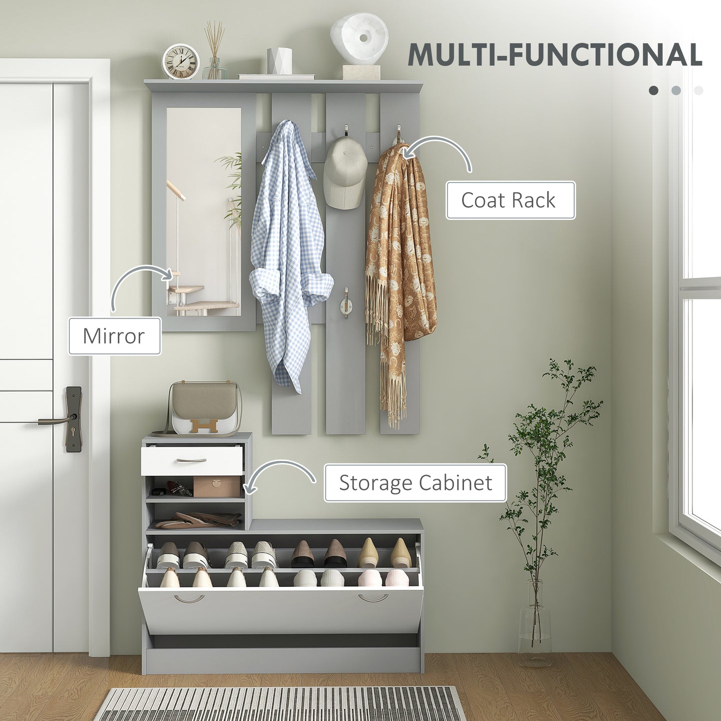 Three-in-One Hallway Storage Set - 3 Colour Options