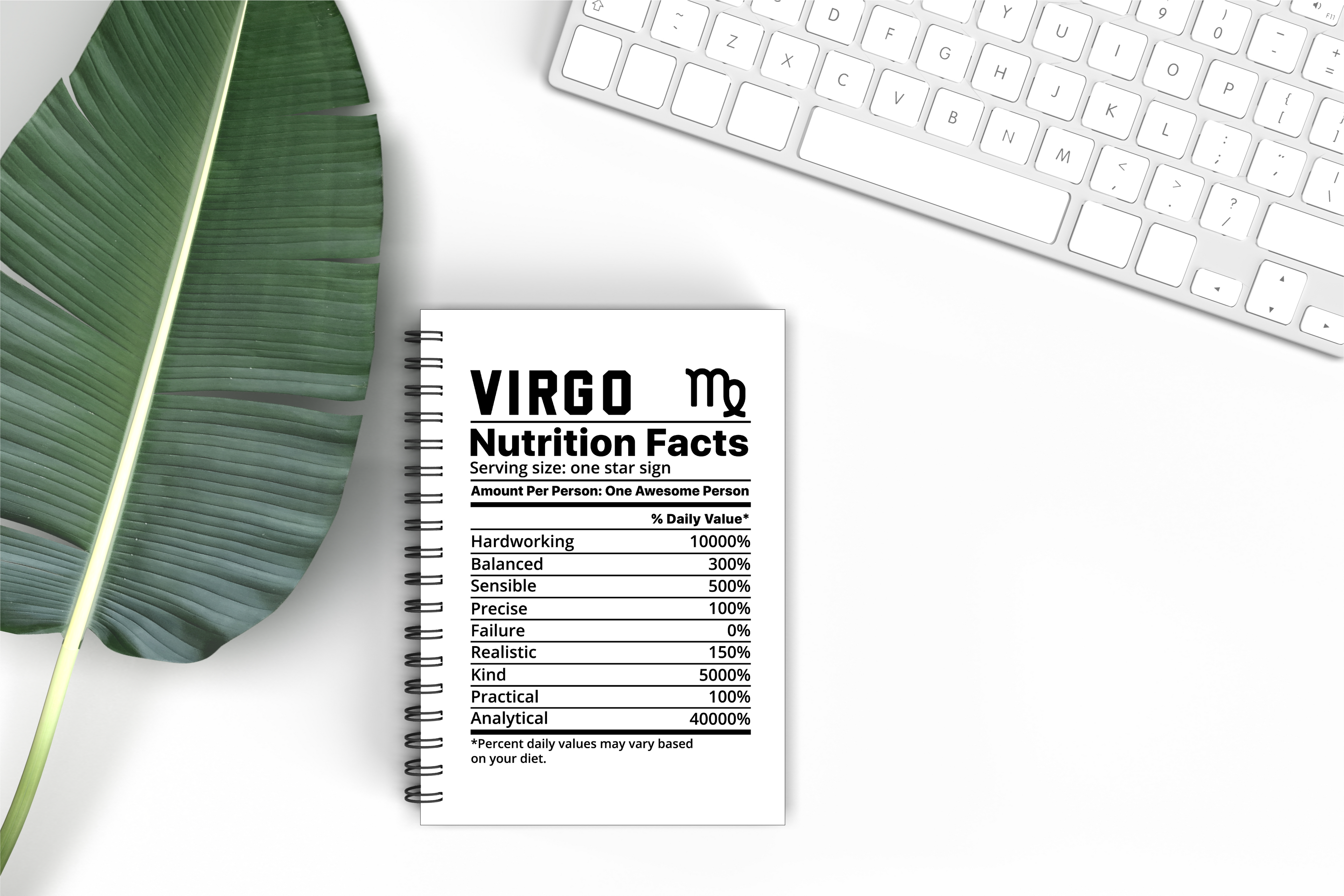 Zodiac Nutrition Facts Notebook