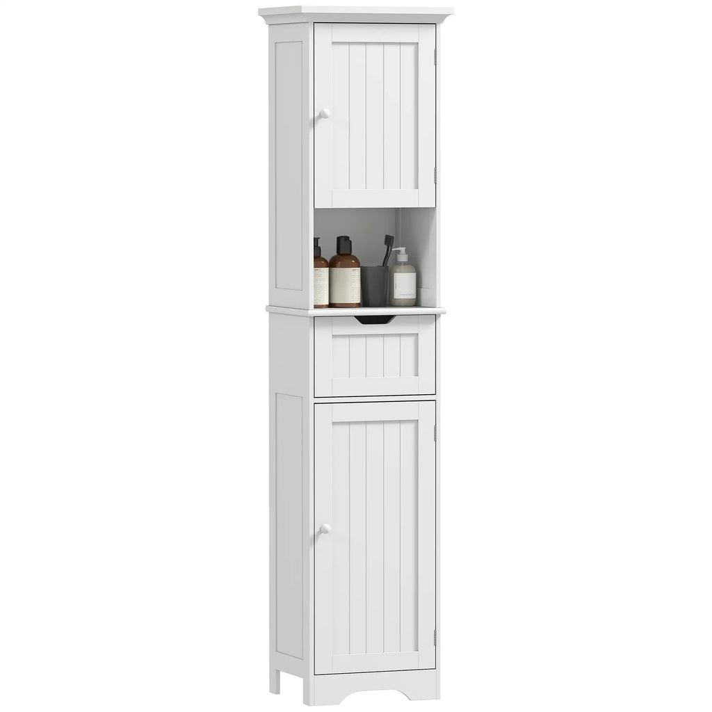 Slim Storage Cabinet, with Sensor Lights - White