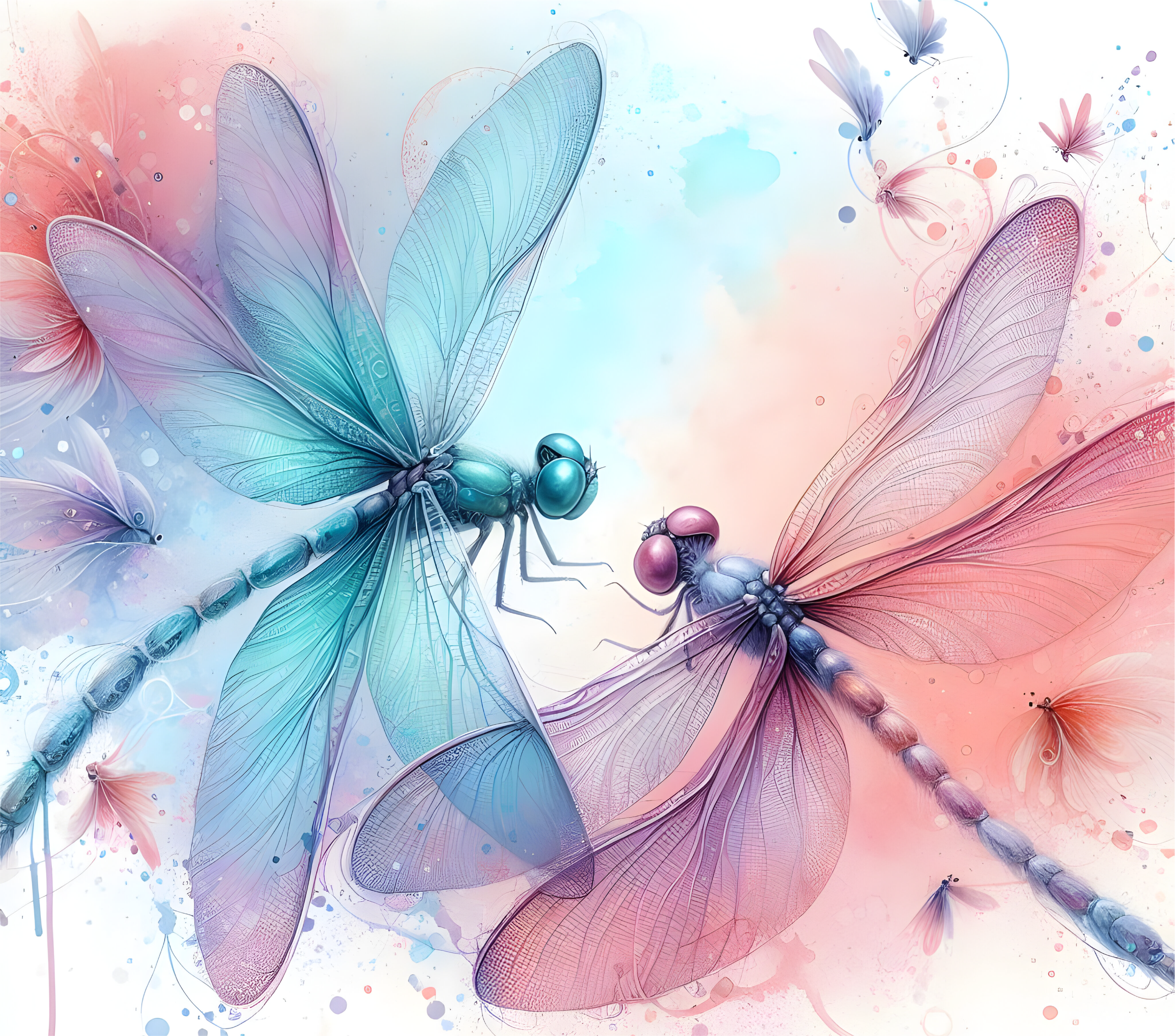 Watercolour Dragonfly 20oz Tumbler