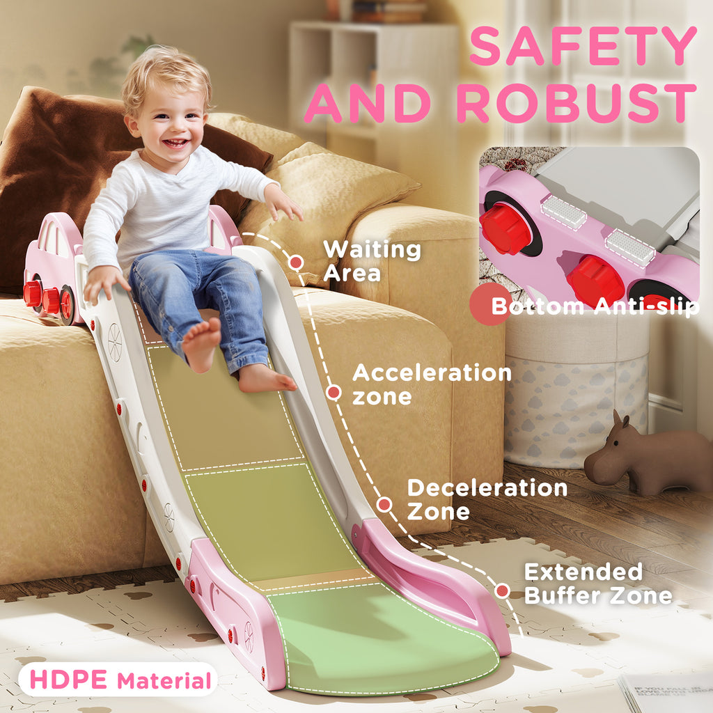 Kids Slide for Bed, Sofa, with Extended Length, Easy to assemble and Store, Pink