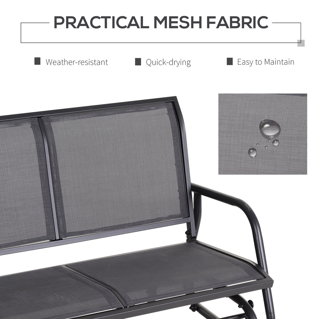 2-Person Outdoor Glider Bench Patio Double Swing Gliding Chair Loveseat