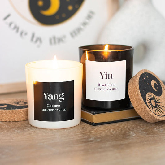 Set of 2 Yin Yang Black Oud & Coconut Candles
