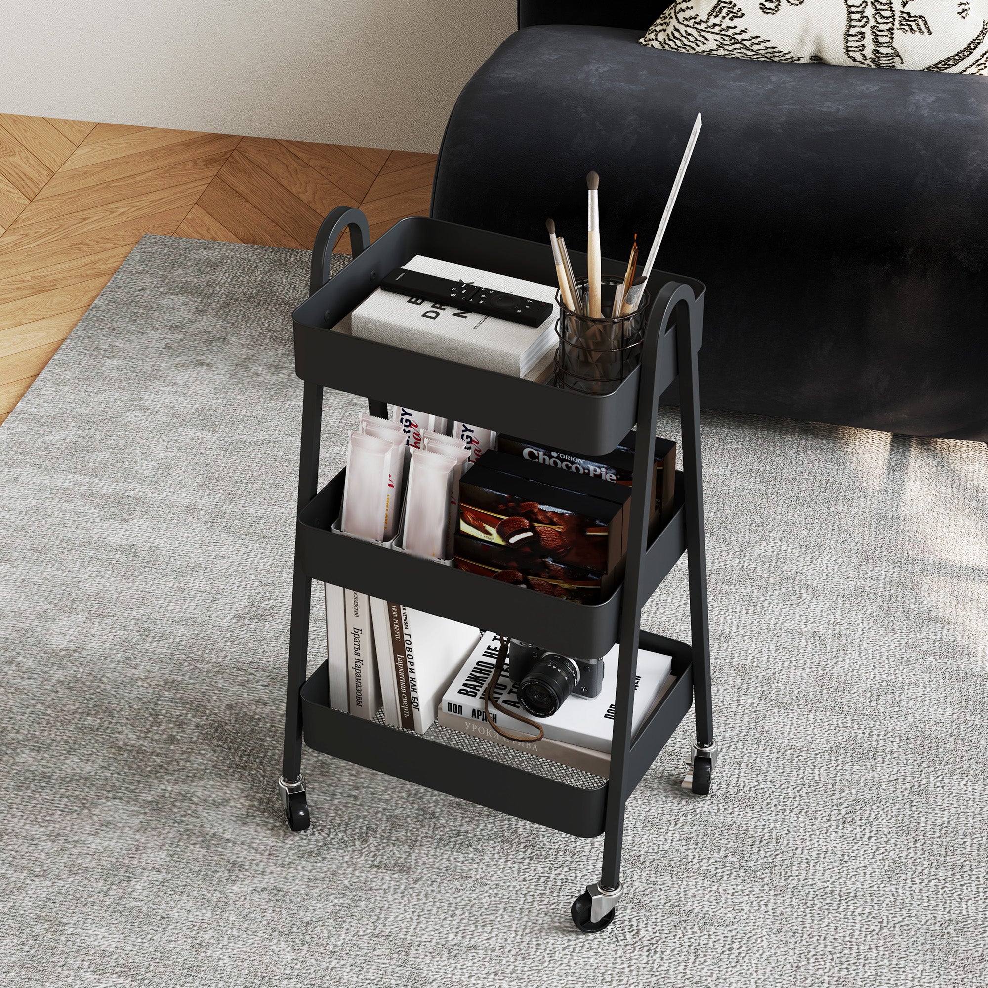Three-Tier Storage Trolley - 3 Colour Options