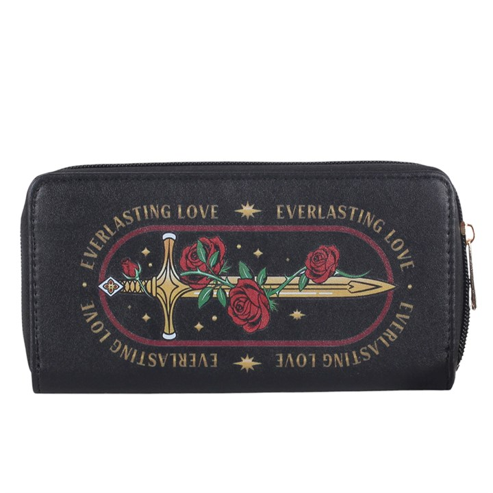 Rose and Sword Zippered Wallet