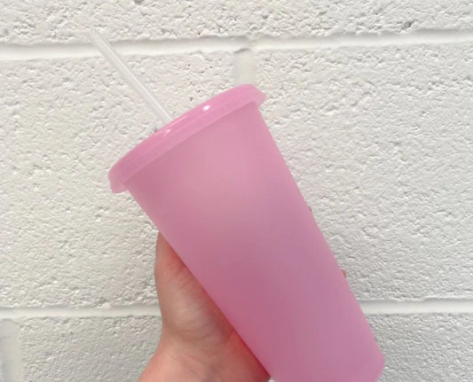 24oz Pink Glow in The Dark Cold Cup