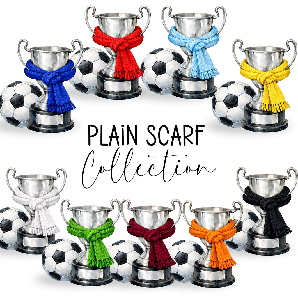 ⚽️ Personalised Football Trophy Mug - Custom Name - Plain Scarf Collection ( 11oz ) Various colours available