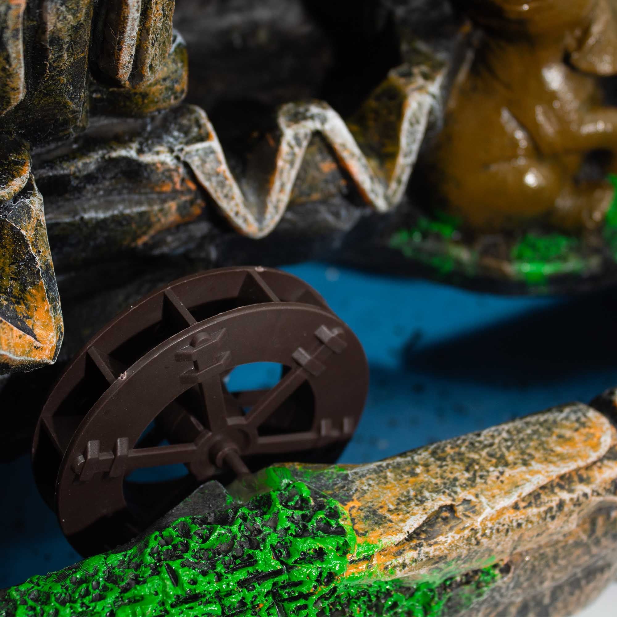 Elephants in Love Tabletop Water Feature with Crystal Ball, Light & Watermill (30x20x35cm)