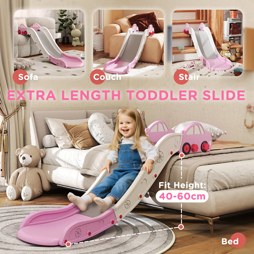 Kids Slide for Bed, Sofa, with Extended Length, Easy to assemble and Store, Pink