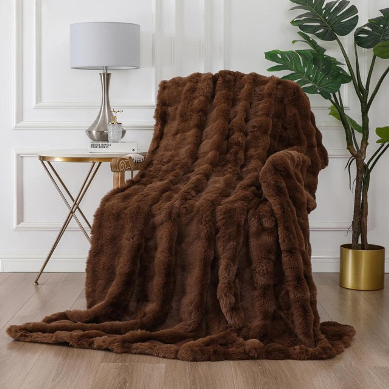 Luxury Faux Fur Bubble Blanket - 3 Colour Options