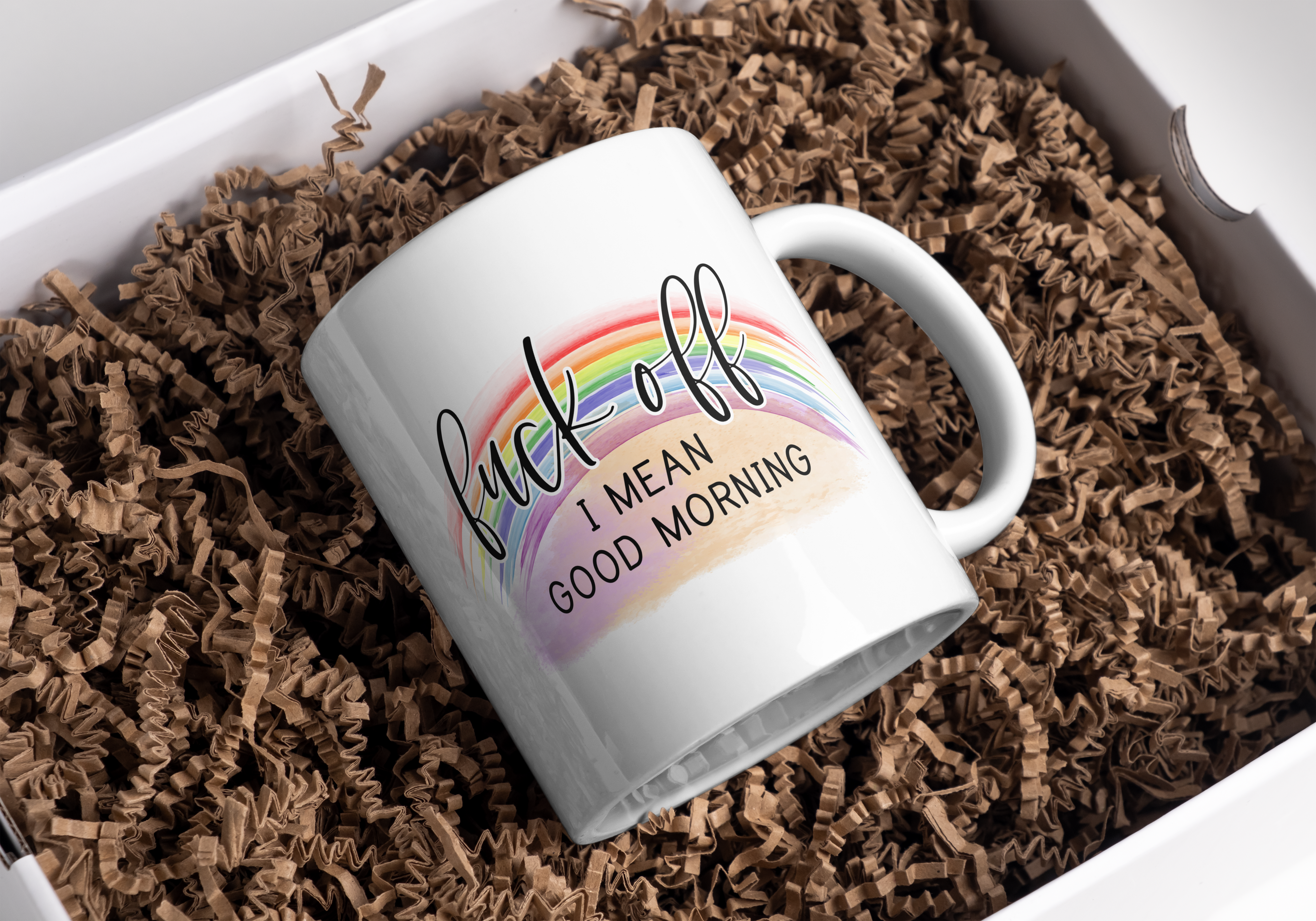 Rainbow Good Morning Sweary Mug