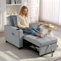 3-in-1 Single Sofa Bed, Convertible Sleeper Chair Bed - Light Grey