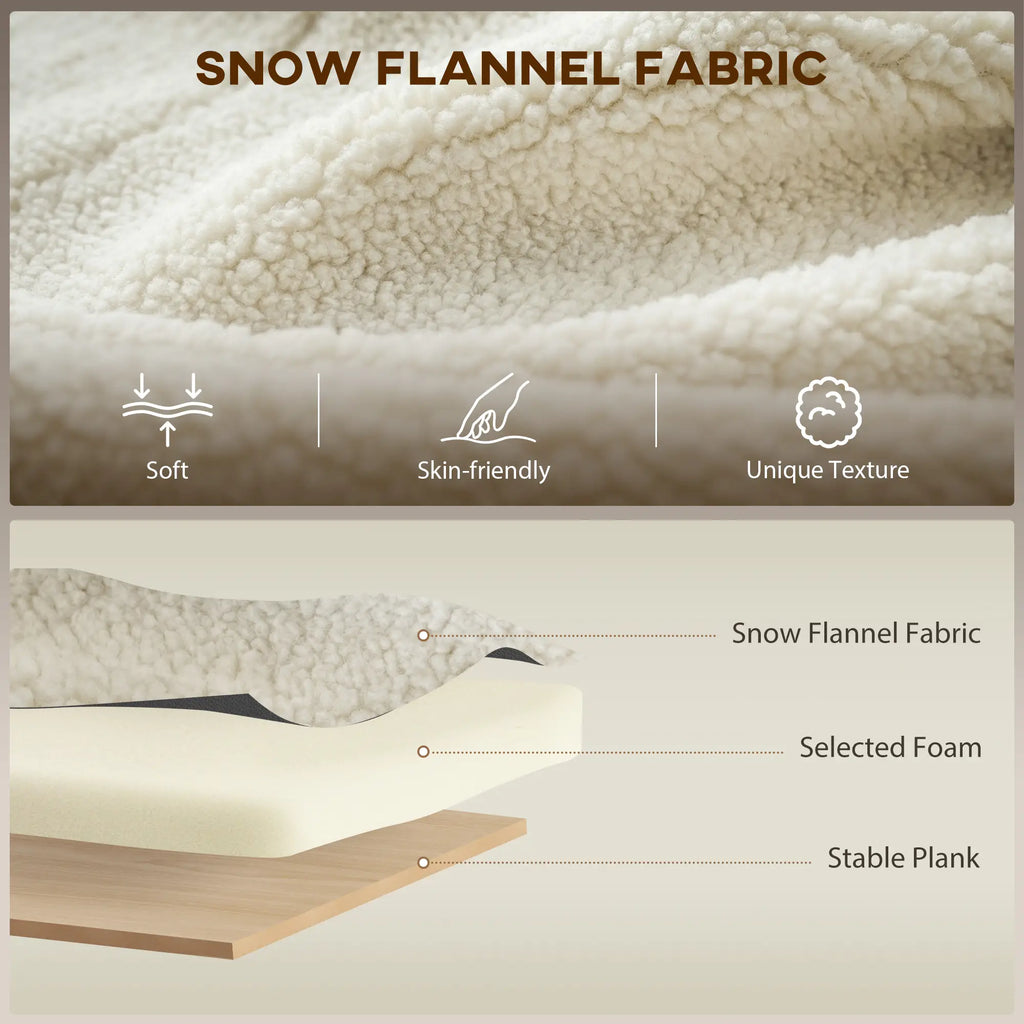 Rocking Chair for Adults, Lounge Rocker Chair with Lumbar Pillow, High Back, Wood Base, Side Pockets, Cream White