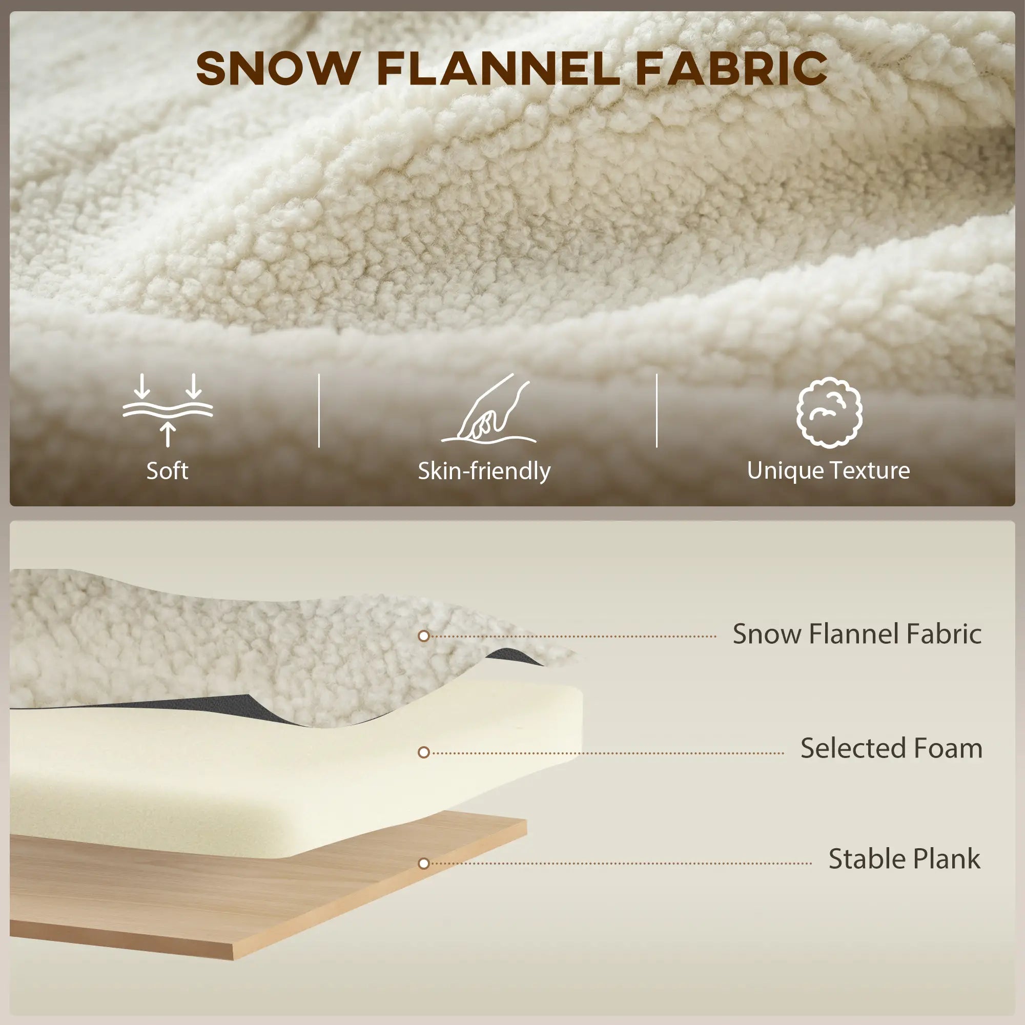 Rocking Chair for Adults, Lounge Rocker Chair with Lumbar Pillow, High Back, Wood Base, Side Pockets, Cream White