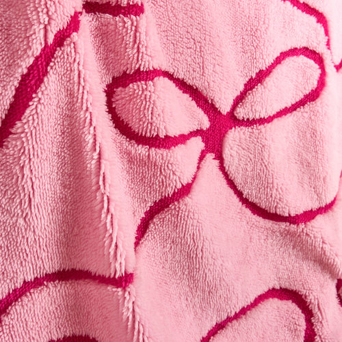 Bows Tufted Fleece Throw - Pink