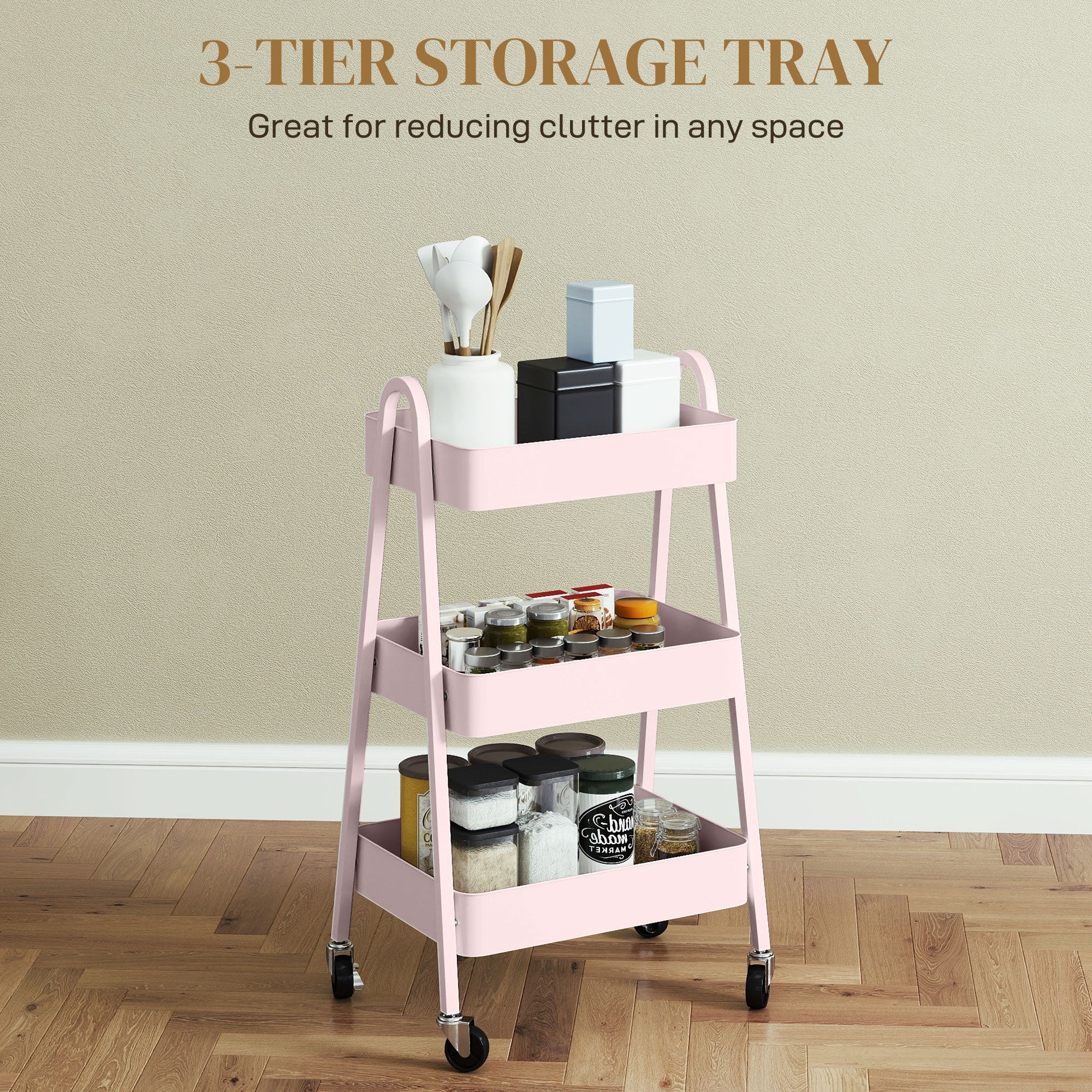 Three-Tier Storage Trolley - 3 Colour Options