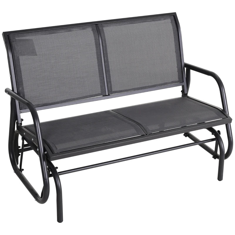 2-Person Outdoor Glider Bench Patio Double Swing Gliding Chair Loveseat