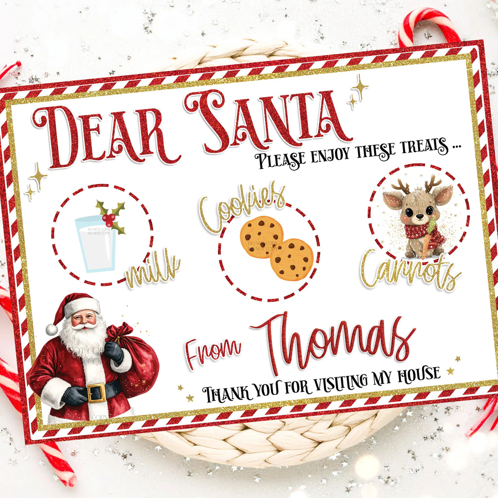 Christmas Eve Personalised Placemat – Premium Faux Leather - 3 Colour Options