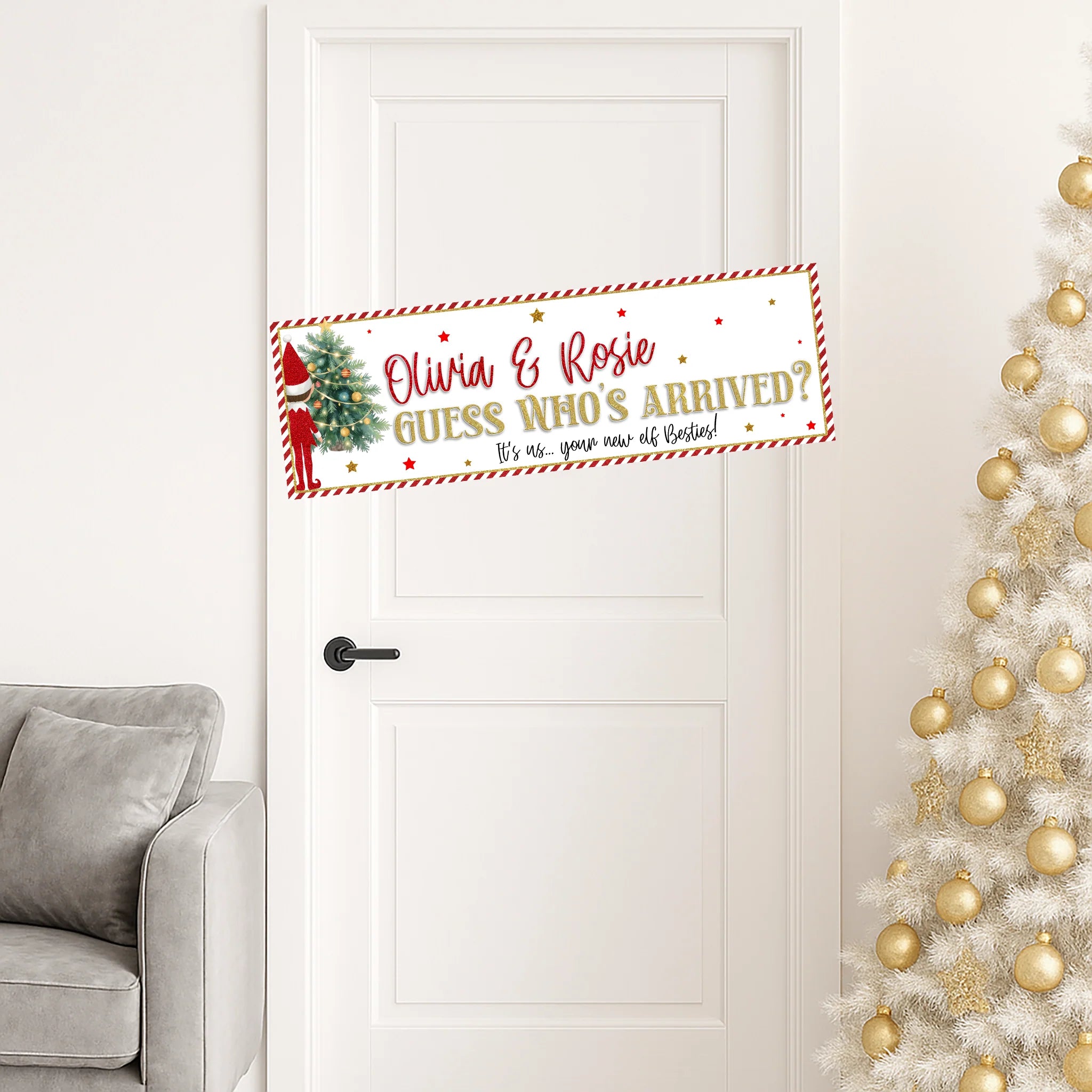 Elf Arrival Banner - Personalised