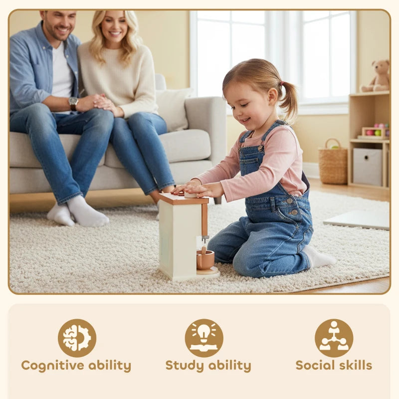 Kids Wooden Coffee Machine Toy, Ages 3+