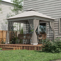 3 x 3(m) Steel Frame Double Roof Garden Gazebo - 3 Colour Options