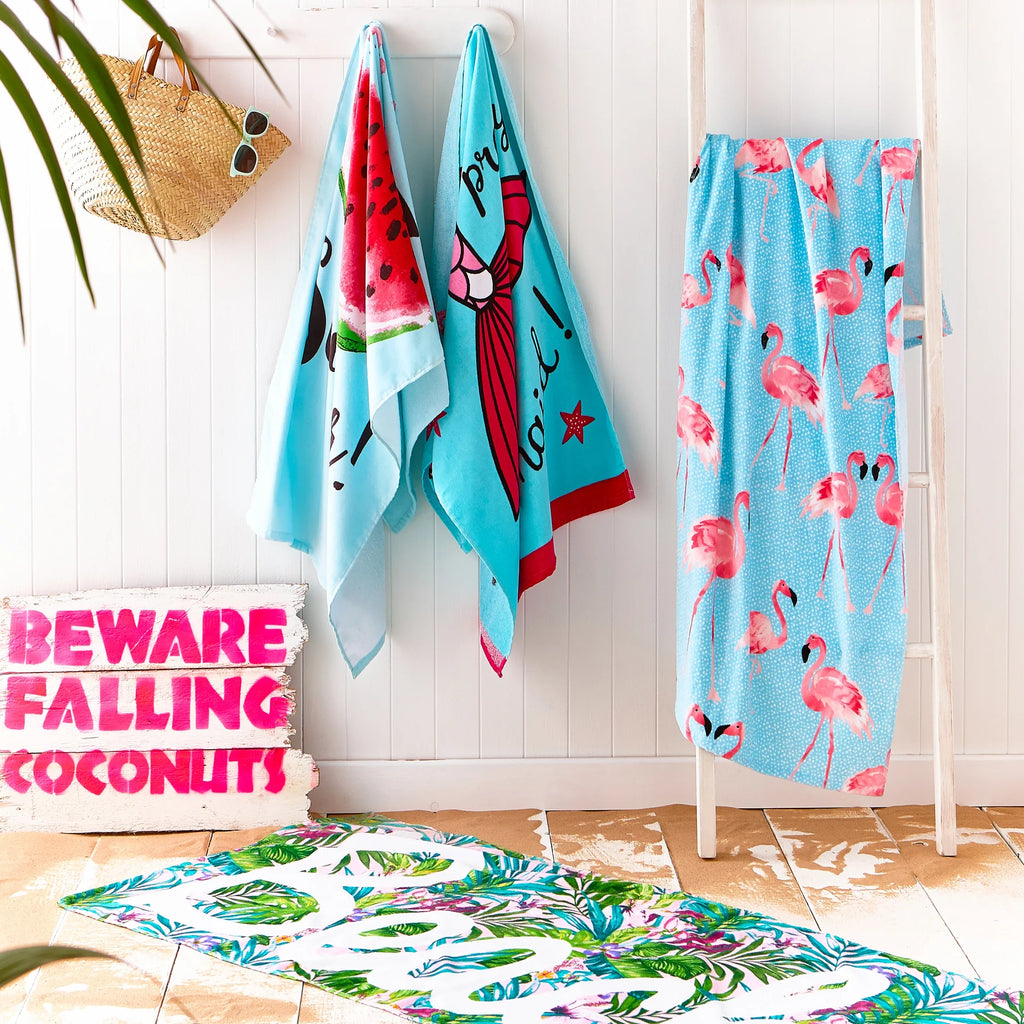 Flamingo Beach Towel by Catherine Lansfield