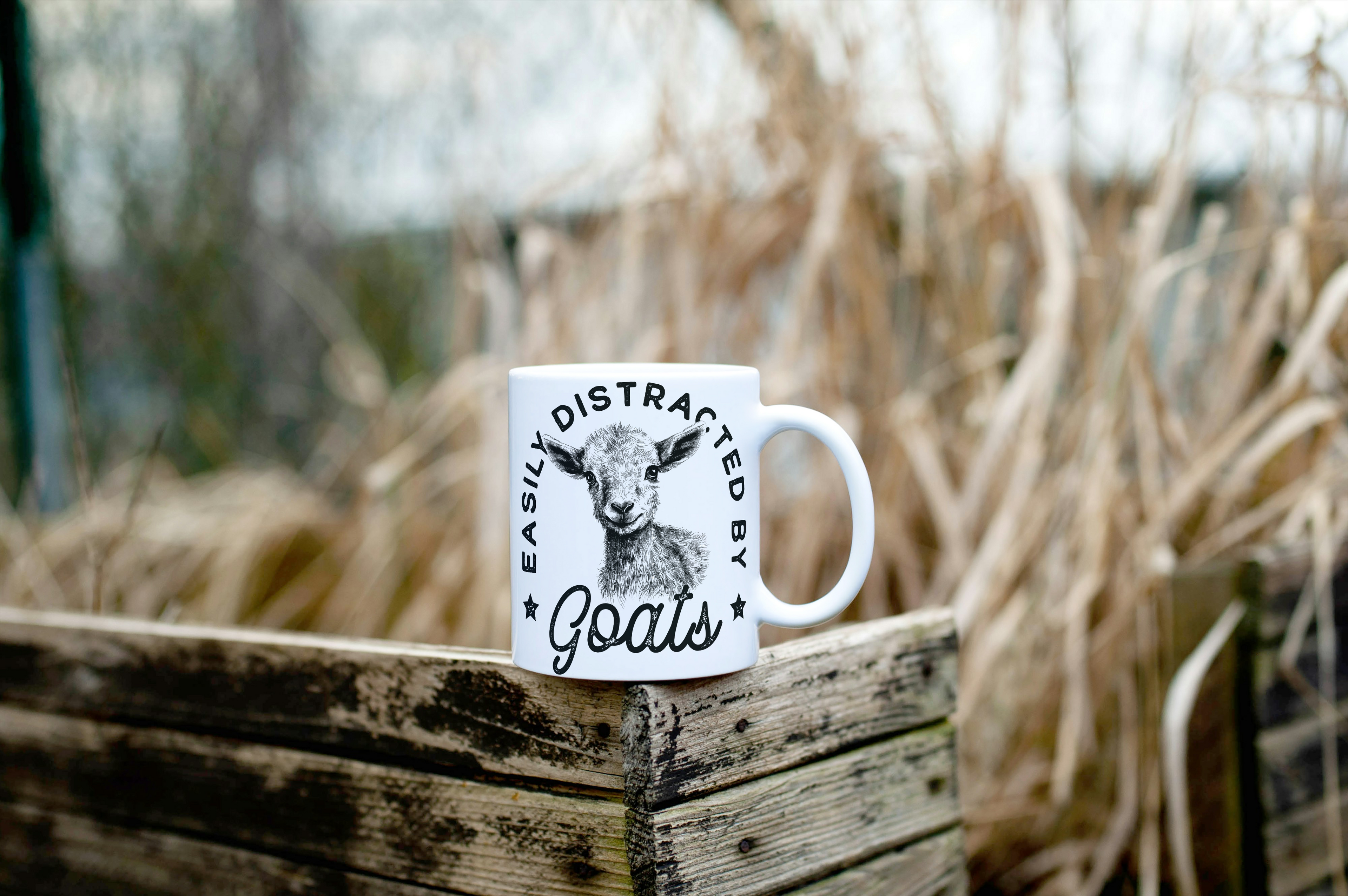 Easily Distracted By Goats Mug or Travel Mugs