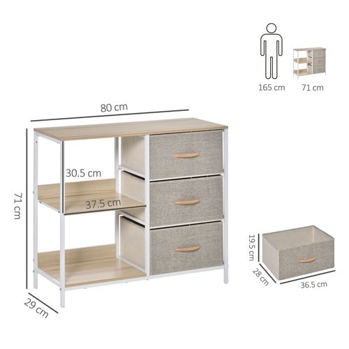 Chest Dresser with 3 Drawers Storage Cabinet