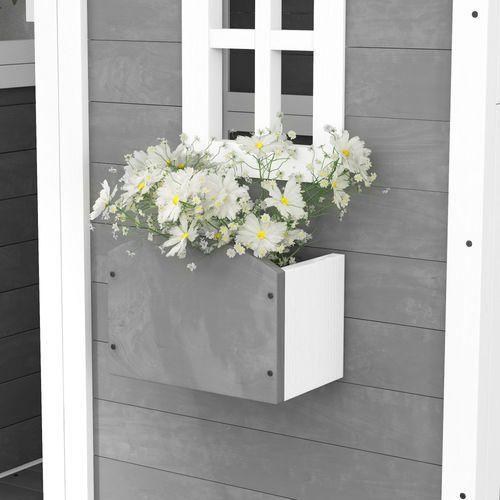 Wooden Wendy House with Floor, for Gardens, Patios - Grey