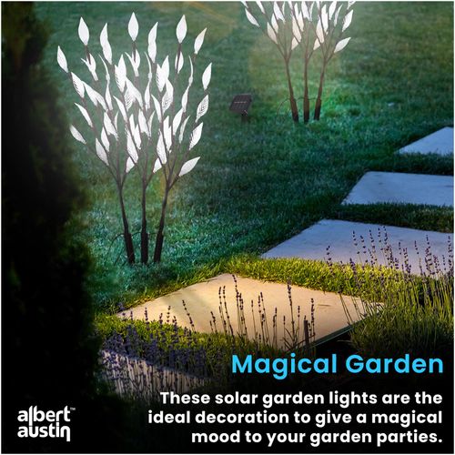 3Pk 60 LED Solar Branch Lights BRIGHT WHITE
