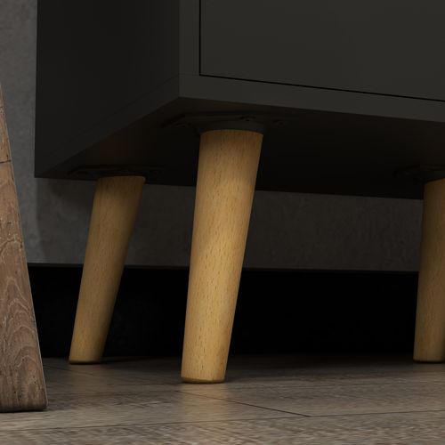 Storage Cabinet Sideboard with Tempered Glass Adjustable Shelves